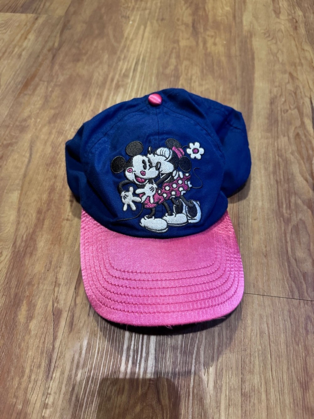 Disney Parks Mickey & Minnie Mouse Hat Adjustable Adult One Size Cap Velcro back